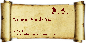 Malmer Veréna névjegykártya